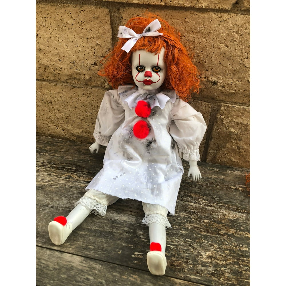 OOAK Sitting Sad Pennywise IT Clown Creepy Horror Doll Art by Christie ...