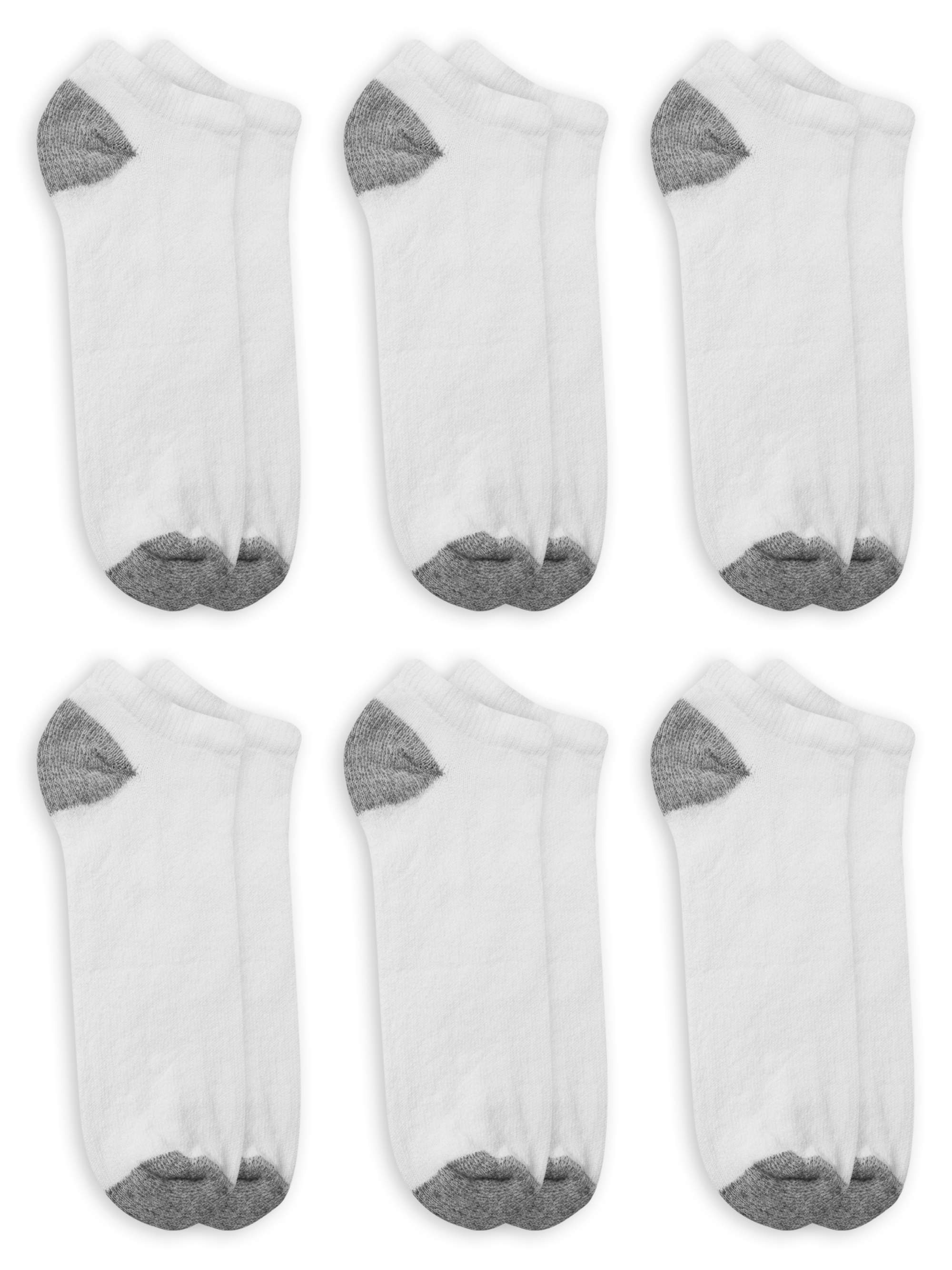 Athletic Works Men's Odor Resistant Cushion No Show Socks, 6 Pack
