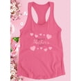 thumbnail image 3 of Mothers Day Pink Hearts Racerback Tank Women -Image by Shutterstock, Female x-Large, 3 of 4