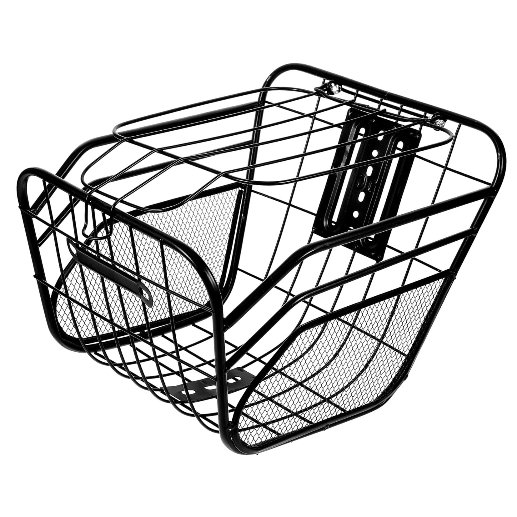 WEUVEB Durable Front Basket Metal Bike Accessory Basket Black 1Pcs Suitable for Cycling Shopping