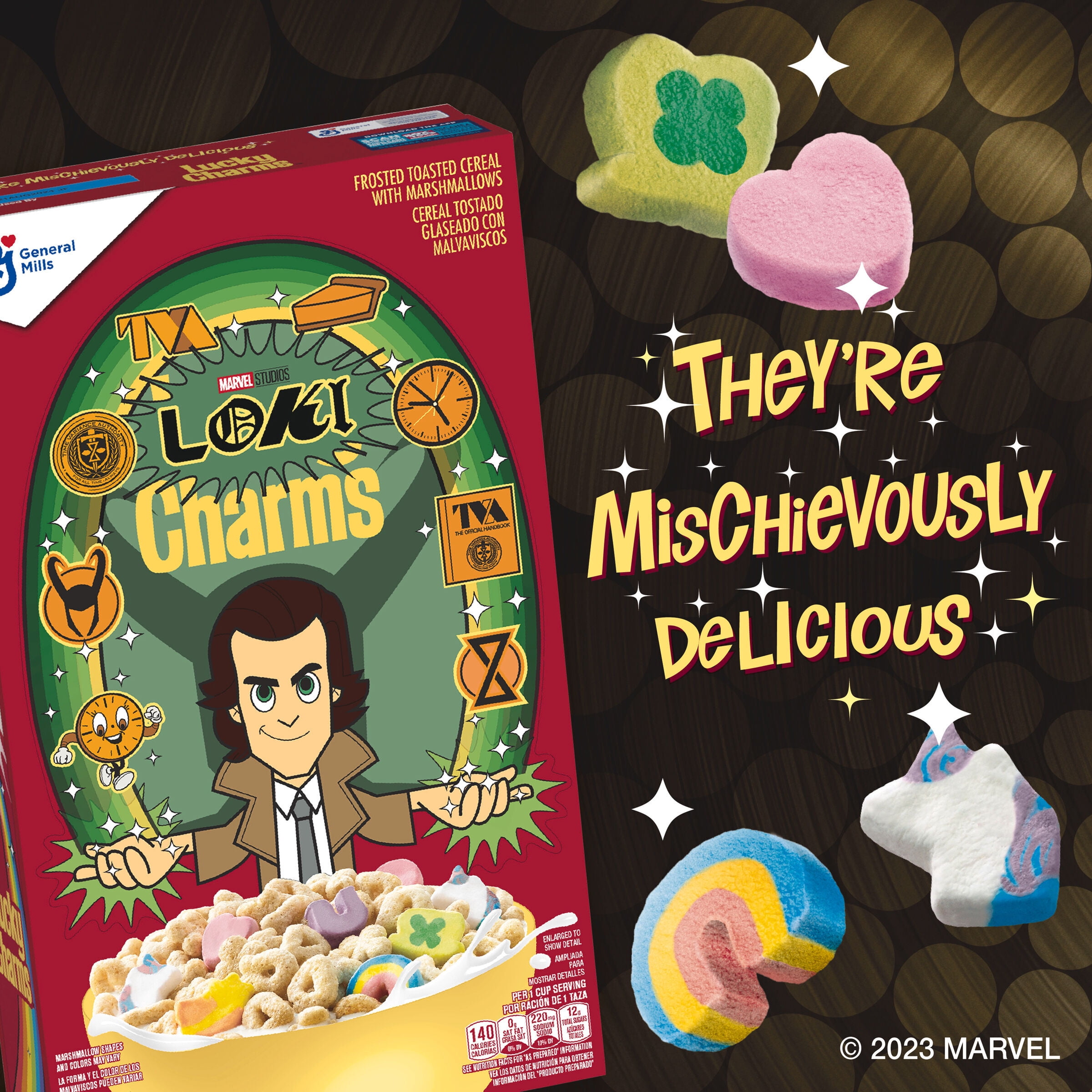 Lucky Charms Breakfast Cereal, Marvel Studios , Loki Charms Limited  Edition, 18.6 oz