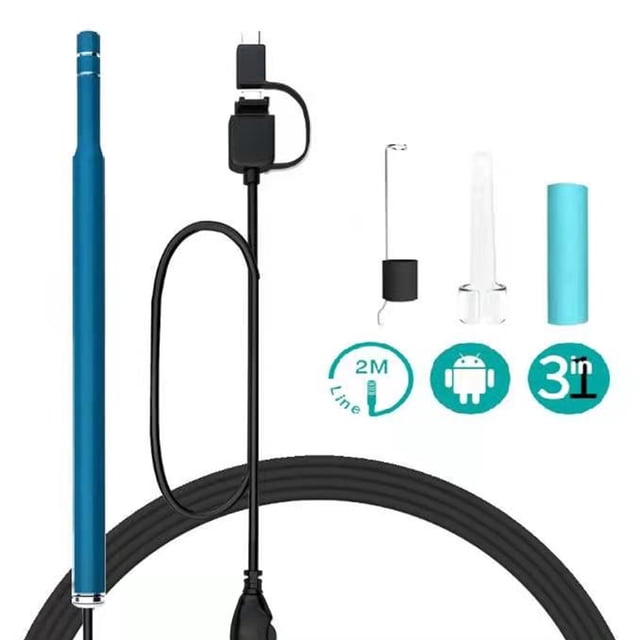 Smart Visual Ear Otoscope, 1080P Wireless Otoscope-Ear Scope Camera, Herramientas USB MABOTO Azul
