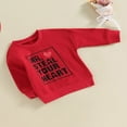 thumbnail image 3 of Chandails en Molleton de la Saint-Valentin Printemps Automne pour Garçons et Filles Tout-Petits Vêtements Imprimé Lettre Rouge Col Rond Pull Ample, 3 of 8