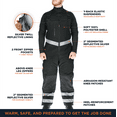 thumbnail image 3 of RefrigiWear Men's Insulated Softshell Enhanced Visibility Bib Overalls, 3 of 6