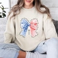 thumbnail image 2 of Christian Patriotic Bow Sweatshirt for Women - American Flag Stars & Stripes with Cross Graphic - Faith USA Flag Pullover - 4th of July Jesus Religious Top, 2 of 7