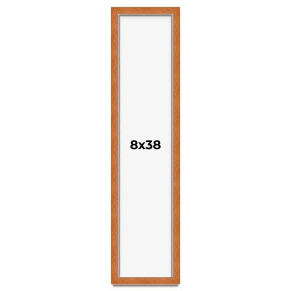 8x38 Shadow Box Frame Brown | 0.875 Inches Deep Real Wood Contemporary Shadowbox Display Frame | UV