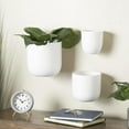 thumbnail image 3 of DecMode 9", 7", 6"H Round White Metal Floating Dome Wall Planter (3 Count), 3 of 13