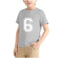 thumbnail image 2 of Atogsazn Kids Boys Casual Short Sleeve Tshirt Crew Neck Number 7 Pullover Tshirt Summer Soccer Basic Tops Clothes 02-Gray 5-6 Years Fashion, 2 of 6