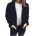 thumbnail image 2 of XPMWRP Women's Zip Up Solid Color Jackets Oversized Long Sleeve Casual Coats Fall Winter Loose Warm Trendy Jackets Black XXXL, 2 of 6