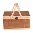 thumbnail image 3 of Cesta de bambú tejida, portátil, organizador de refrigerios de comida con tapa y asa, cesta de picnic , refrigerios, frutas, picnic, cocina, 3 of 9