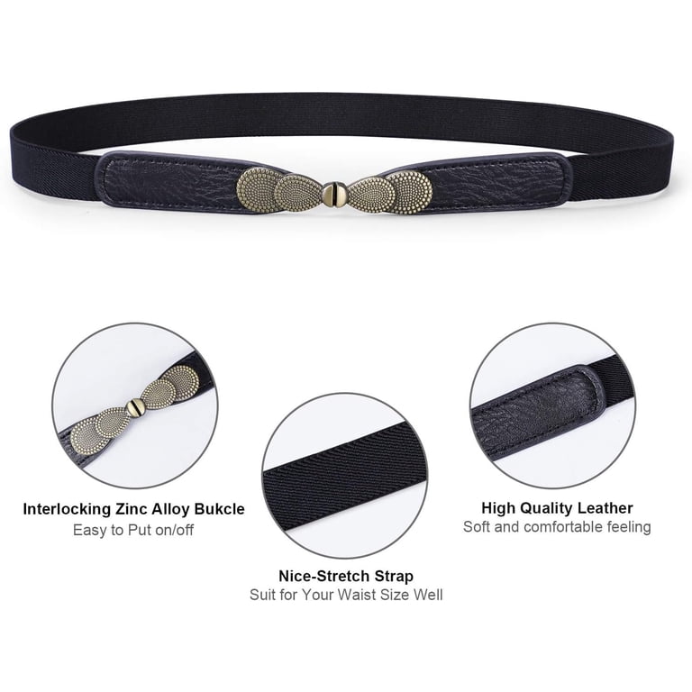 Women Skinny Elastic Stretch Belt for Dresses Retro Ladies  display picture 1