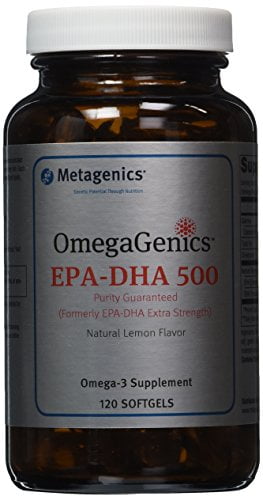Metagenics OmegaGenics® EPA-DHA 500 – Omega-3 Oil – Daily Supplement to Support Cardiovascular Health, 120 count