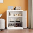 thumbnail image 2 of Fesbos Metal Storage Cabinet with 2 Adjustable Shelves, Steel Counter Cabinet with Lockable Doors for Home Office Warehouse Garage, 2 of 9