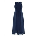 thumbnail image 2 of inlzdz Flower Girl Sequins Halter Neck Chiffon Dress Wedding Party Ball Prom Evening Gowns Dresses Dark Navy 8, 2 of 7
