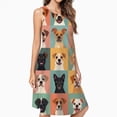thumbnail image 2 of Cute Dog Sketch Casual Sleeveless Loose Sundress Dress For Women Summer Dress Daily Woman, 2 of 4