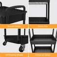 thumbnail image 2 of Carrito utilitario rodante REBECAT de 3 niveles con cajón, negro, 2 of 6