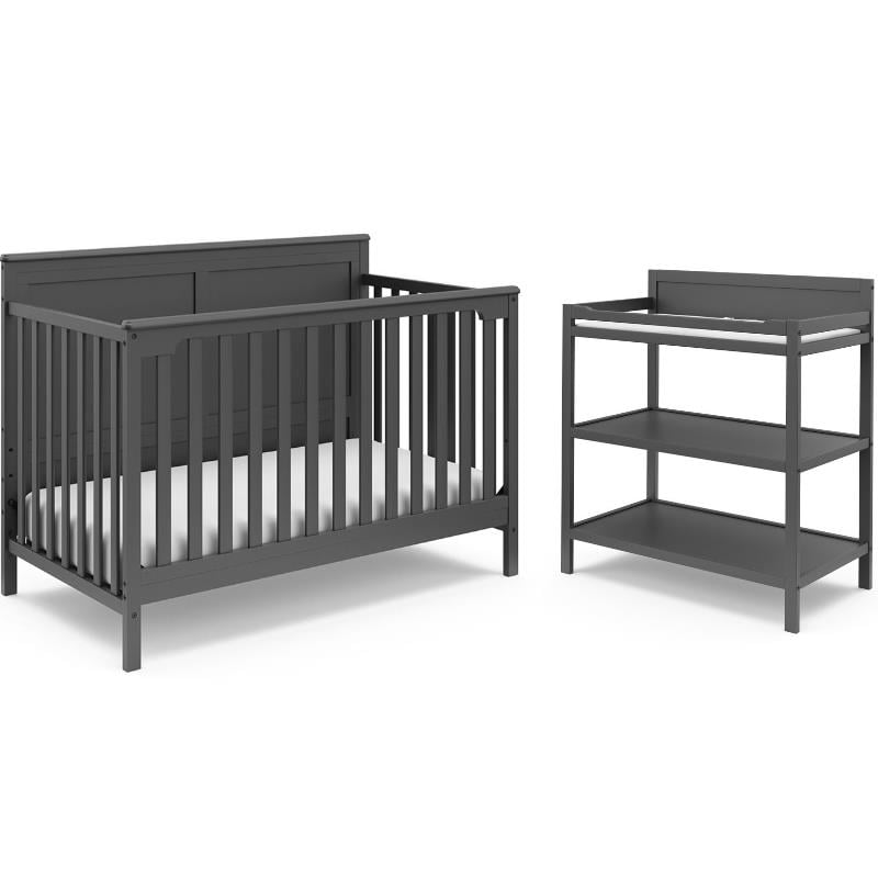 Storkcraft Alpine Drawer Changing Table Chest (Gray) Attached Changing