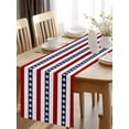 thumbnail image 2 of Retro Marine Turtle Table Runner-36 Inch Long Red Blue White Geometric Stripe Table Runners Linen Burlap Tablerunner for Kitchen Dining Room Holiday Party, 2 of 9