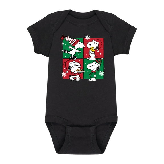 Peanuts - Holidays - Christmas Snoopy Squares - Infant Baby One Piece
