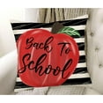 thumbnail image 2 of Red Apple Back to School Throw Pillow Cover 20x20 Inch Black and White Stripes with First Day of School Student Kids Classroom Pillow Cases Cotton Linen Home Decor Cushion Cover for Couch, 2 of 6