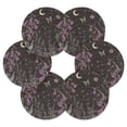 thumbnail image 7 of Yayeee 6 PCS Drink Coasters with Holder Set Woven Absorbent Round Tabletop Hot Pad, Gothic Floral Print, 7 of 7