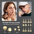 thumbnail image 3 of DESIGNICE 16G 18G Flat Back Stud Earrings for Women-Hypoallergenic Surgical Steel Internal Thread Stud Piercing Jewelry for Tragus Helix Cartilage Conch Nose 6Mm 8Mm 10Mm Lip Labret Medusa Piercing, 3 of 7