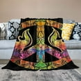 thumbnail image 2 of COMIO  Peace Sign Blanket Hippie Gifts for Dad Women Kids Girls Birthday Father's Day Home Bedroom Living Room Decor Soft Cozy Lightweight Plush Throw Blankets Black, 2 of 6