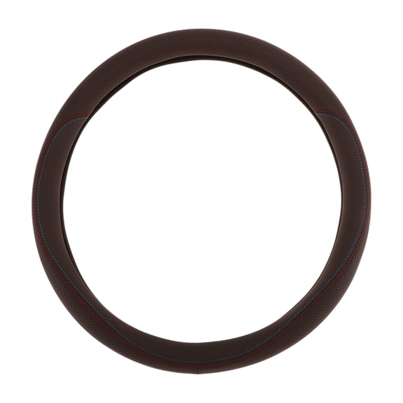 Unique Bargains PU Steering Wheel Cover Rubber Car Steering Wheel Protector 14.96" Deep Brown 1Pc