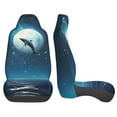 thumbnail image 3 of Honeii Night Sky Moon Dolphin Print Car Seat Covers 2 Pieces, Full Set Universal Seat Covers for Cars, Waterproof Auto Seat Protectors, 3 of 7