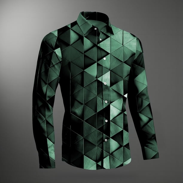 Camisa de manga larga para hombre Camisa informal abstracta novedosa para vacaciones, uso diario, fin de semana, moda informal, otoño e invierno, camisetas de manga larga
