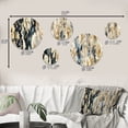 thumbnail image 4 of Designart "Fusion Of Neo-Victorian V" Floral Round Wall Art Set Of 5 - Blue Cottage Living Room Wall Metal Art Set, 4 of 6