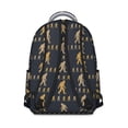 thumbnail image 3 of Bigfoot and Human Black Pattern Backpack for School, Cute School Bag with Adjustable Shoulder Straps and Padded Back, 15.3"x11"x7.1", 3 of 5