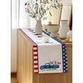 thumbnail image 5 of Table Runner 72 Inches Long for Kitchen Dining, 4th of July Dresser Scarf Farmhouse, Dining Table Decorations for Wedding/Parties, Flag Day Gnomes Truck Star Flag Firework 13 x 72 In, 5 of 8