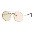 thumbnail image 1 of SA106 Metal Round Circle Lens Detachable Clip On Sunglasses Gold Peach, 1 of 4
