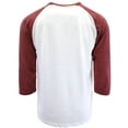 thumbnail image 3 of Victorious Men's Baseball T-Shirt TS900 - WHITE/BURGUNDY - Large, 3 of 6
