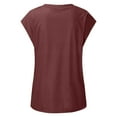 thumbnail image 4 of Aloohaidyvio Tops,Women Casual V-Neck Solid Color Casual Shirts Loose Fit Basic Blouse, 4 of 5