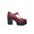 thumbnail image 4 of Ferndule Womens Block High Heel Platform Shoes Ankle Strap Pumps Mary Jane Shoes Round Toe, 4 of 8