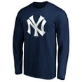 thumbnail image 2 of Men's Navy New York Yankees Cooperstown Collection Huntington Logo Long Sleeve T-Shirt, 2 of 3