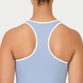 thumbnail image 7 of YITTY Active Women's UltraLuxe Built-in Bra Tank Top with Contrast Binding, Athleisure, 4-Way-Stretch, Glacial Blue/True White, L, 7 of 7