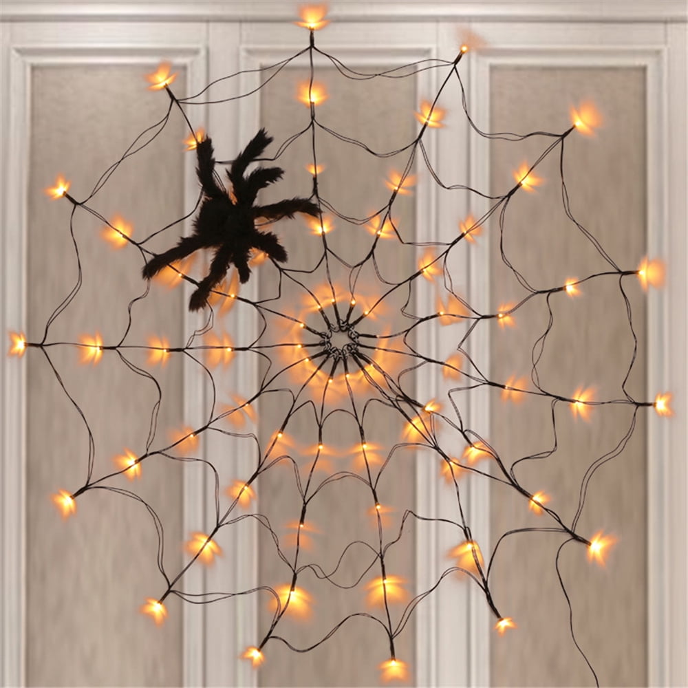 Halloween Spider Web Lights,3.25ft Dia.70 LED Spider Web Lights with