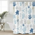 thumbnail image 4 of Shower Curtains Sets for Bathroom Decor Sea Turtle Blue Coral Seamless Waterproof Bathroom Curtain with Hooks, Ocean Starfish Seahorse for Bathroom Decor,36x72IN, 4 of 7