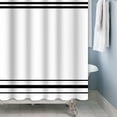 thumbnail image 3 of Striped Shower Curtain for Bathroom Minimalism Style Shower Curtain Set Black and White Stripes Shower Curtains Dormitory Cubicle Waterproof Fabric Shower Curtain with Hooks 72x72 Inches, 3 of 6