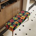 thumbnail image 3 of XYZCANDO Floral and Green Leaf Design Poly Spandex Bench Cover with Washable, Anti-Dust Stretch Long Chair Cover for Dining Room, 3 of 9