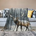 thumbnail image 2 of Orinice Vintage Elk Blanket - Lightweight Soft Cozy Gifts Throw for Animal Lovers,Kids,Women,Men,Deer Pine Tree Forest Retro Blankets,Home Room Modern Artistic Nature Decor   40x50in, 2 of 6
