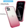 thumbnail image 3 of iPhone 12 Pro Case, Takfox Anti-Scratch Shockproof 2-in-1 Hybrid Impact Gradient Transparent Back TPU Cover w/ [2 Pack] Tempered Glass Screen Protector Bumper Clear Phone Cases for iPhone 12,Red, 3 of 8