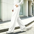 thumbnail image 3 of GERsome Women's Fleece Wide Leg Pants Drawstring Elastic Waist Lounge Sweatpants with Pockets Winter Casual Trousers Size 2XL, 3 of 6