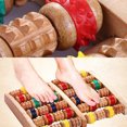 thumbnail image 3 of 6 Rows Large Wooden Dual Foot Massager Roller Blood Circulation Care Tool for Plantar Fasciitis, 3 of 8