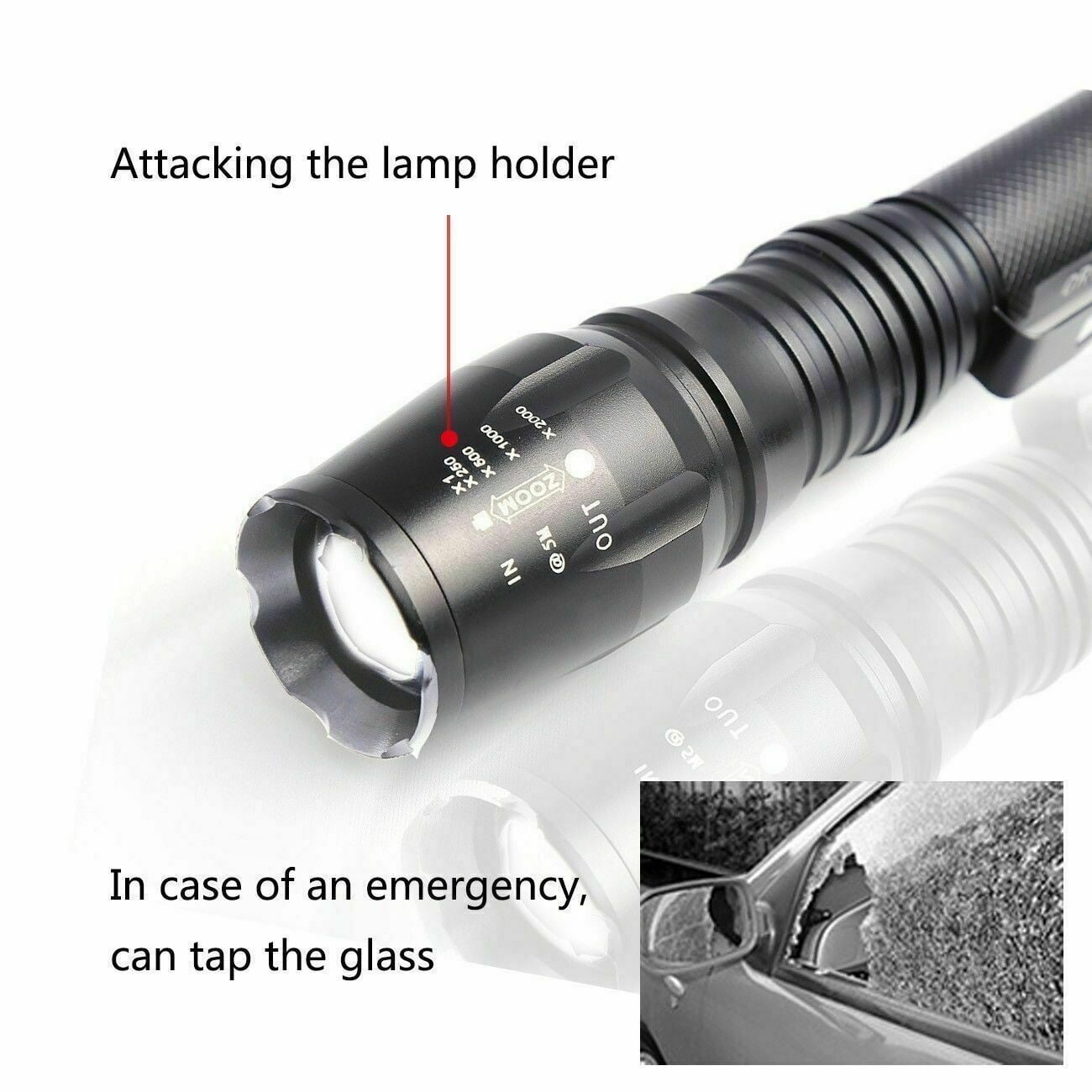 Details about   Tactical Police Powerful 350000Lumens 5 Modes LED Flashlight Zoom Torch US 