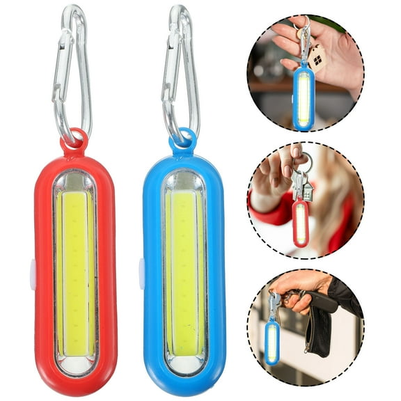 NICERIO 2Pcs LED Keychain Flashlights Sturdy Metal and Plastic Keyring with Light Portable for Car Bag Purse