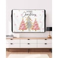 thumbnail image 3 of Outdoor TV Cover 70 to 75 Inch Weatherproof, Merry Christmas Waterproof TV Screen Protector for Outside Decor with Zipper and Pocket 68"L x 42"H , White Pink Gold Watercolor Christmas Tree, 3 of 7